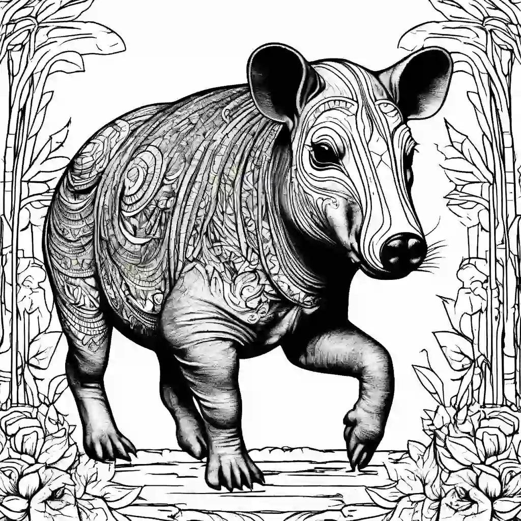 Tapirs coloring pages
